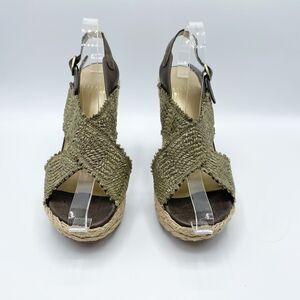 Stuart Weitzman Toogood Wrinkle Raffia Alex Wedge Espadrille Platform Sandal